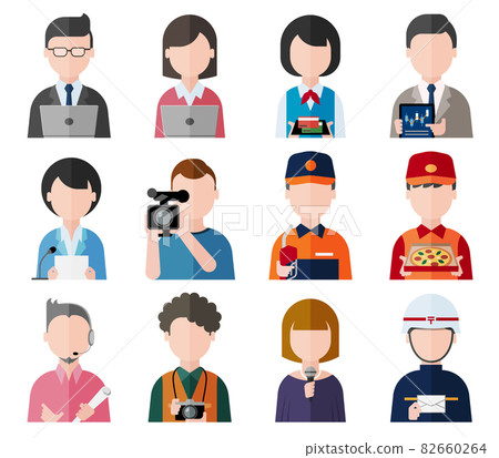 Person upper body icon / avatar (by occupation / industry) Person upper body icon / avatar (by occupation / industry) 82660264