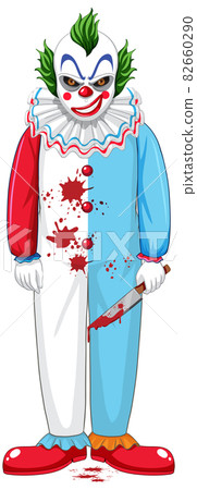 Creepy clown character on white background Creepy clown character on white background 82660290