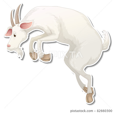 Sticker design with a goat in jumping pose isolated Sticker design with a goat in jumping pose isolated 82660300