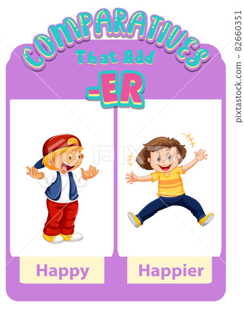 Comparative adjectives for word happy 82660351