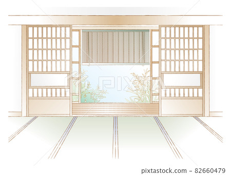 Vector illustration of Japanese-style room 82660479