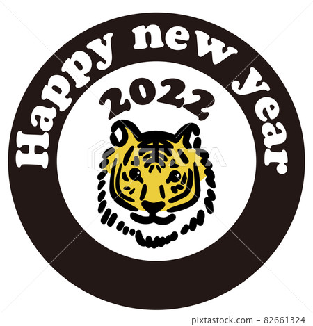流行老虎的新年賀卡材料 82661324