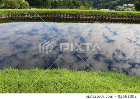 卷雲漂浮在池塘里 卷雲漂浮在池塘里 82661802