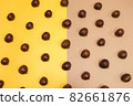 Nuts chestnuts (almonds, raw chestnuts) pattern, decoration, food background photo 82661876