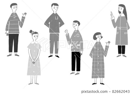 Women and men in various poses 82662043