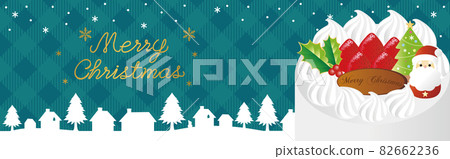 Banner Christmas Christmas cake Santa Claus cityscape frame background cute illustration material Banner Christmas Christmas cake Santa Claus cityscape frame background cute illustration material 82662236