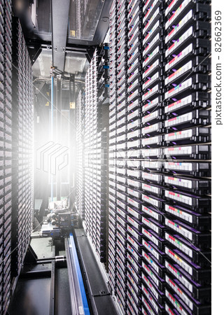 big data center storage with full of rack servers 82662369