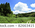 Blue sky and white clouds in midsummer satoyama 82663415