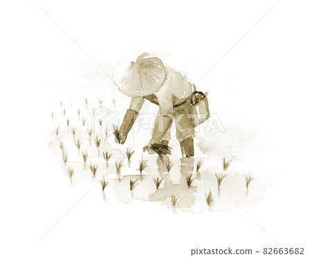 水稻播種機棕褐色圖 水稻播種機棕褐色圖 82663682