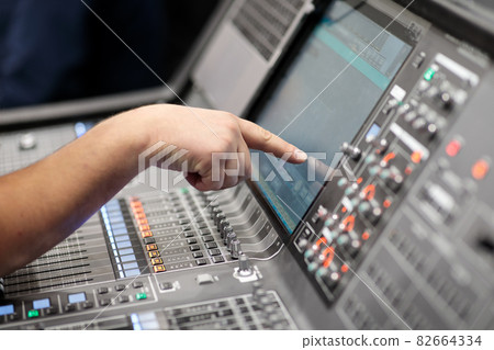 operator controls digital audio mixing console operator controls digital audio mixing console 82664334