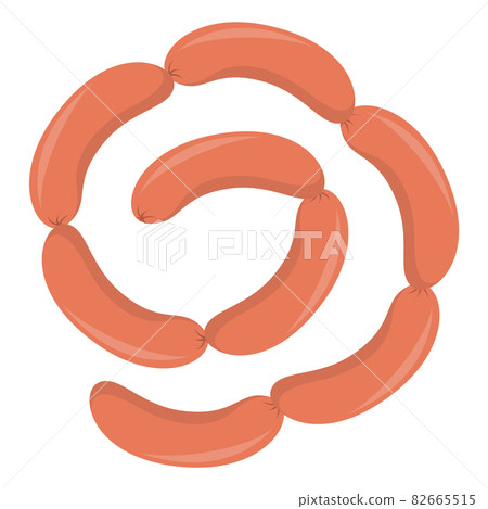 Bunch of sausages vector isolated. Delicious meat product Bunch of sausages vector isolated. Delicious meat product 82665515