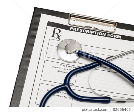 Blank Rx with stethoscope 82666405