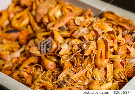 a nutmeg mace colour orange background texture 82666574