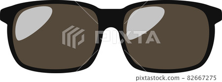 太陽鏡的流行和可愛插圖（鏡片部分為棕色） 82667275