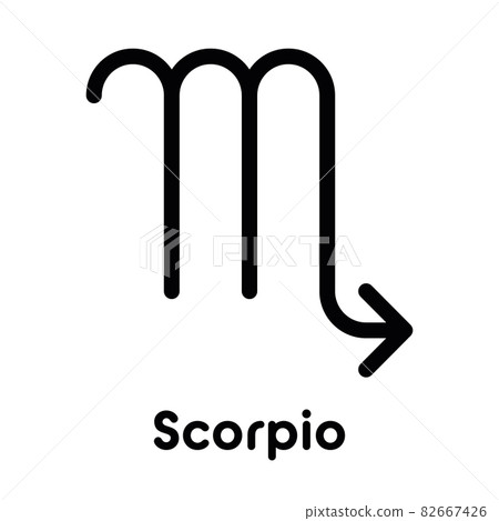 Scorpio - astrological sign. One of twelve zodiac symbols. Simple solid line vector icon. 82667426