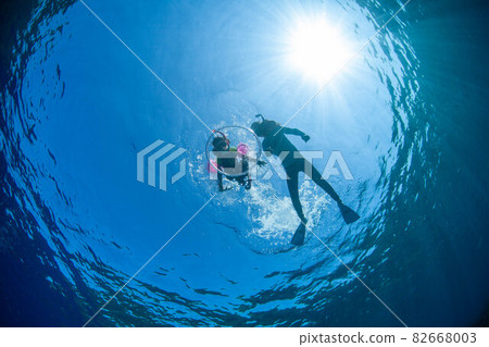 Children enjoying snorkeling Children enjoying snorkeling 82668003