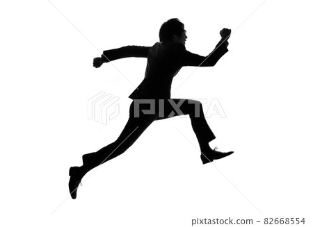 Jumping male silhouette Jumping male silhouette 82668554