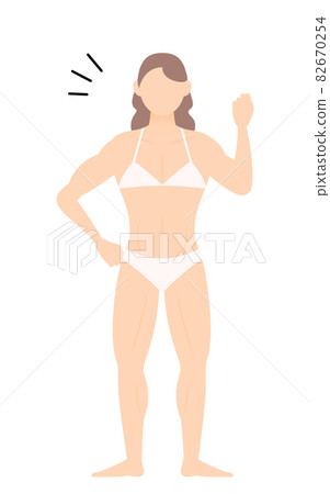 一個小膽量姿勢的健美女人 一個小膽量姿勢的健美女人 82670254