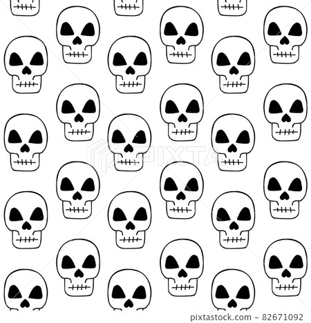 Vector seamless pattern of hand drawn skull - Stock Illustration ...