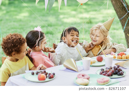 Group of Happy Kids at Birthday Party Group of Happy Kids at Birthday Party 82671107