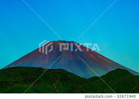 Mt. Fuji with the blue sky in the background, the highest in Japan Mt. Fuji with the blue sky in the background, the highest in Japan 82671940
