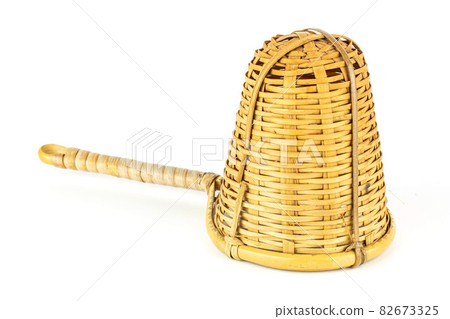 Bamboo strainer on white 82673325
