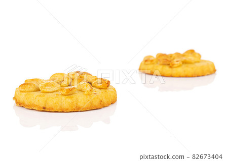 Peanut cookie on white 82673404