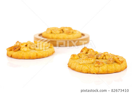 Peanut cookie on white 82673410