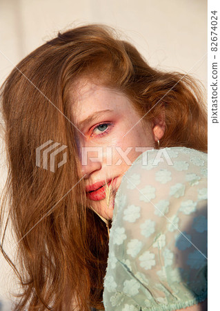 Girl with bright makeup portrait 82674024