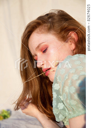Girl with bright makeup portrait Girl with bright makeup portrait 82674025