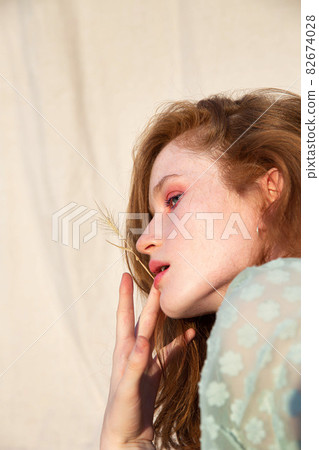 Girl with bright makeup portrait Girl with bright makeup portrait 82674028