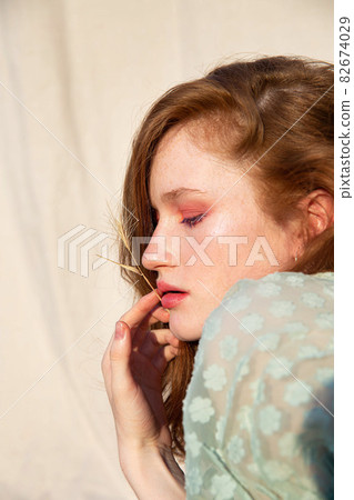 Girl with bright makeup portrait Girl with bright makeup portrait 82674029
