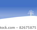 Snow scene, one cherry blossom 82675875