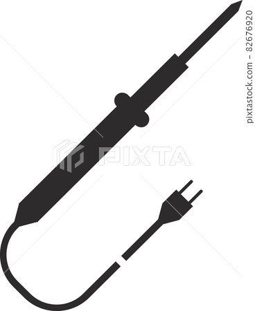 The soldering iron icon with a plug. Flat vector illustration. 82676920