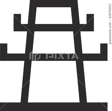 The icon of the transmission tower for electricity distribution. 82676952
