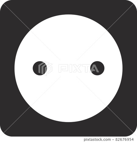 The icon of a square electrical outlet. Flat vector illustration. 82676954