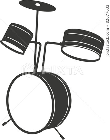 Black Flat Silhouette Of A Drum Kit A Vector Stock Illustration