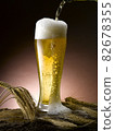 poured fresh frothy beer mug 82678355