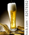 poured fresh frothy beer mug 82678362