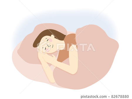 A woman who leads a healthy life with a good night's sleep 82678880