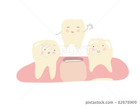 Regeneration of teeth: Teeth that look at the deciduous teeth that come out and the permanent teeth that are likely to grow 82678909