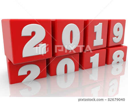 2019 concept on red toy blocks 82679040