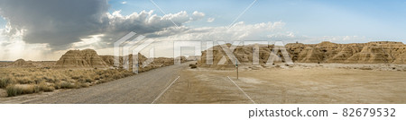 Panoramic view of Bardenas Reales, Spain. 82679532
