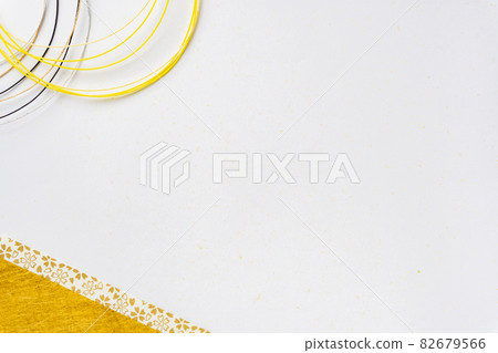 Mizuhiki in the image color of the tiger and Japanese-style background of gold chiyogami New Year's card 82679566