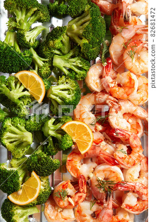 stir-fried mixed vegetable with shrimps - healthy food style stir-fried mixed vegetable with shrimps - healthy food style 82681472