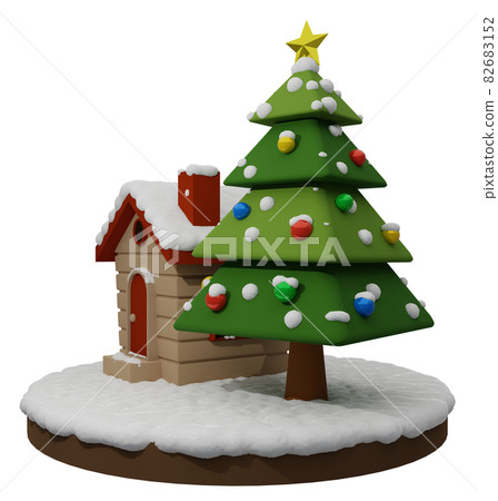 3D material_cute Christmas tree_transparent ver 82683152