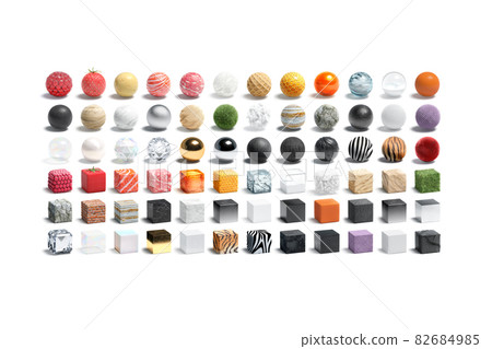 Blank ball and cube different texture surface mock up set Blank ball and cube different texture surface mock up set 82684985