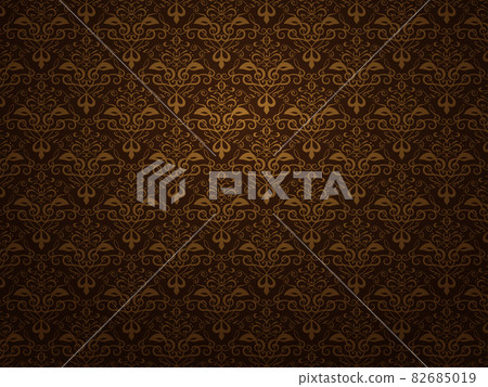 Damask pattern background with musical symbols as a motif 82685019