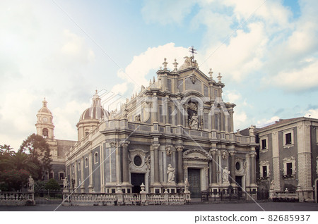 Catania the cathedral of Santa Agata in the square Duomo, Sicily 82685937