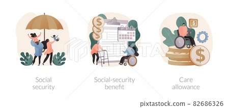 State allowance abstract concept vector illustrations. 82686326